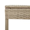 vidaXL Ligbedden 2 st met luifels en tafel poly rattan lichtgrijs