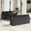 vidaXL Tuin Sofa Set met kussen met opslag 7 pcs Zwart poly rattan