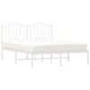 vidaXL Bedframe met hoofdbord metaal wit 135x190 cm