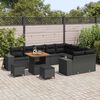 vidaXL Tuin Sofa Set met kussen met opslag met kussen 12 pcs Zwart