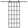 vidaXL Schuifdeur met beslagset 90x205 cm ESG glas zwart