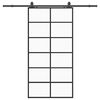 vidaXL Schuifdeur met beslagset 102x205 cm ESG glas zwart