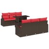 vidaXL Tuin Sofa Set met kussen met opslag 7 pcs Bruin Poly Rattan