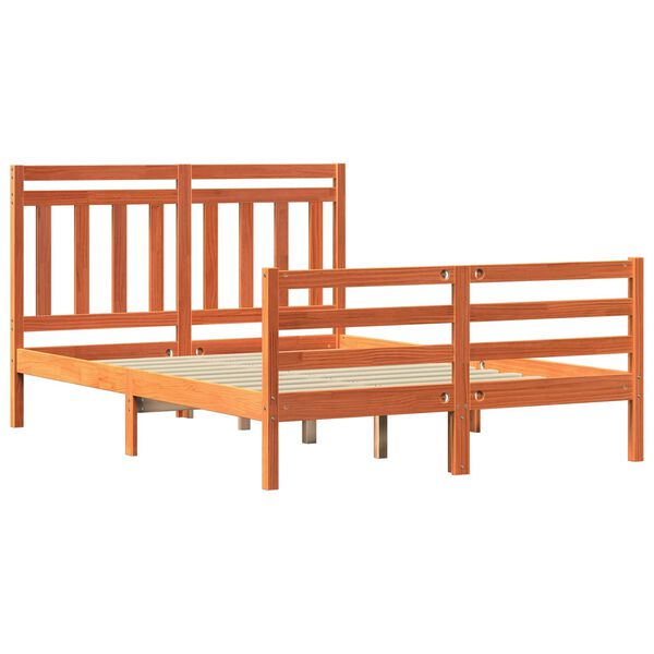 vidaXL Bedframe met hoofdeinde Wasbruin 150 x 200 cm