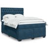 vidaXL Boxspring met matras fluweel blauw 140x190 cm