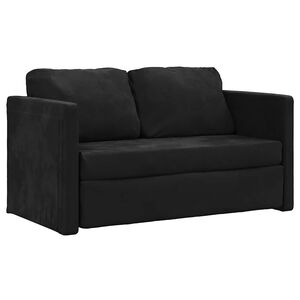 vidaXL Slaapbank vloermodel 2-in-1 122x204x55 cm fluweel zwart