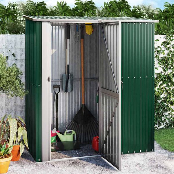 vidaXL Tuinhuis Groen 180,5x97x209,5 cm Gegalvaniseerd Staal