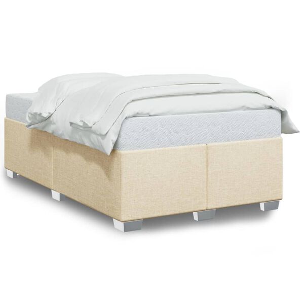 vidaXL Bedframe zonder matras 120x190 cm stof crèmekleurig