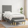 vidaXL Boxspring met matras stof donkergrijs 90x190 cm