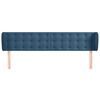 vidaXL Hoofdbord met randen 203x23x78/88 cm fluweel donkerblauw