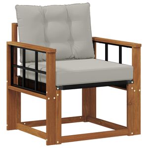 vidaXL Tuinbank Massief Acaciahout Natuurlijk en Lichtgrijs