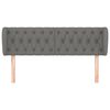 vidaXL Hoofdbord met randen 147x23x78/88 cm stof donkergrijs