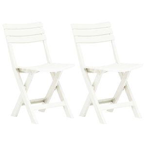 vidaXL Opklapbare stoelen, 2 stuks, wit plastic