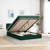 vidaXL Ottoman bed met matras 140x190cm fluweel donkergroen
