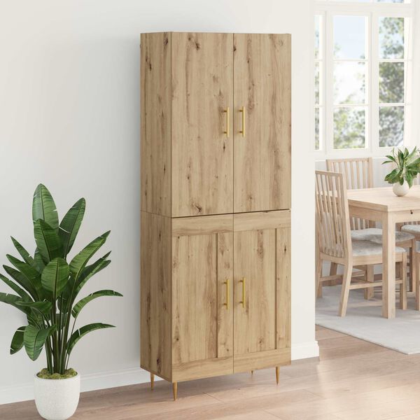 vidaXL Highboard Artisan Eiken 69,5 x 34 x 180 cm Bewerkt hout