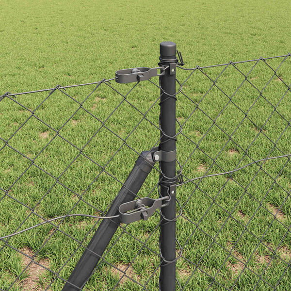 vidaXL Afrasteringspaal Grijs 10 x 0,8 m (60 x 60 mm gaas)