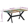 vidaXL Eettafel 160x80x75 cm massief gerecycled hout