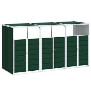vidaXL Containerberging voor 3 containers 216x81x115 cm staal groen
