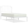 vidaXL Bedframe met hoofdbord metaal wit 90x190 cm