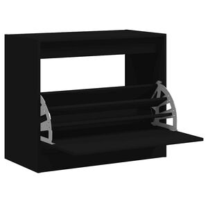 vidaXL Schoenenkast 80x42x69 cm bewerkt hout zwart