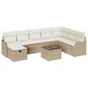 vidaXL Tuin Sofa Set 9 st Beige poly rattan