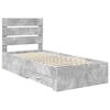 vidaXL Bedframe Beton Grijs en Zilver 70 x 190 cm Bewerkt hout