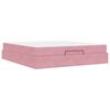 vidaXL Bedframe met matras met matras 2 pcs Roze Fluweel