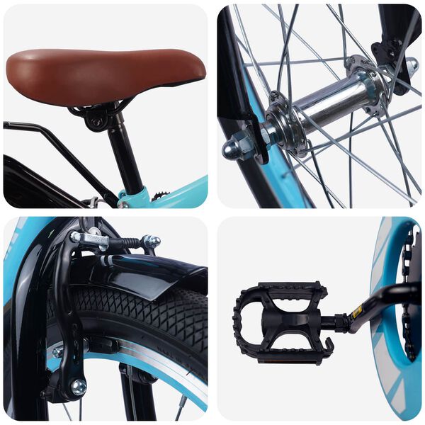 vidaXL Kinderfiets 18 Inch voor 5-7 jaar Lichtblauw