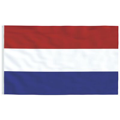 vidaXL Vlag met vlaggenmast Nederland 5,55 m aluminium