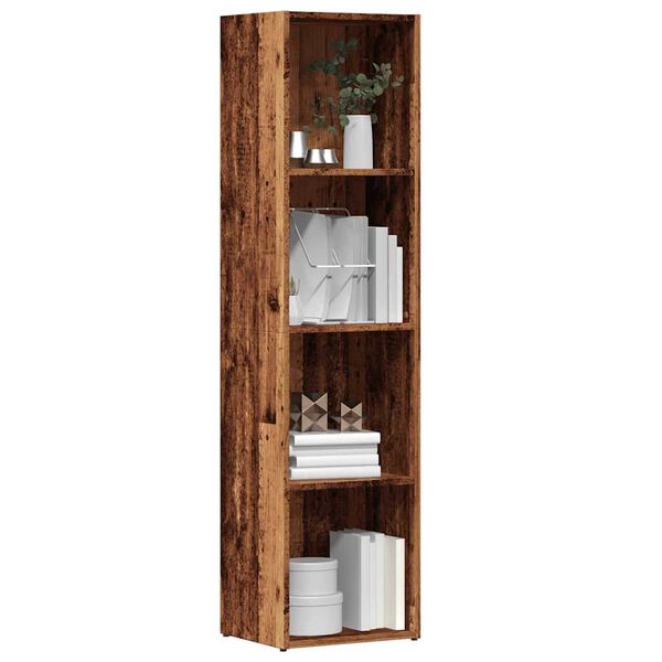 vidaXL Boekenkast oud houten 36x30x143 cm bewerkt hout