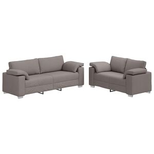 vidaXL Bank 2 pcs Taupe 219 x 80 x 82 cm Stof