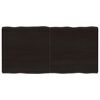vidaXL Tafelblad natuurlijke rand 120x60x(2-6)cm eikenhout donkerbruin