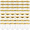 vidaXL Jampotten met goudkleurige deksels 48 st 230 ml glas