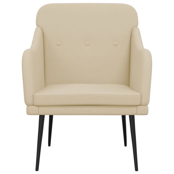vidaXL Fauteuil 63x76x80 cm stof cr&egrave;mekleurig
