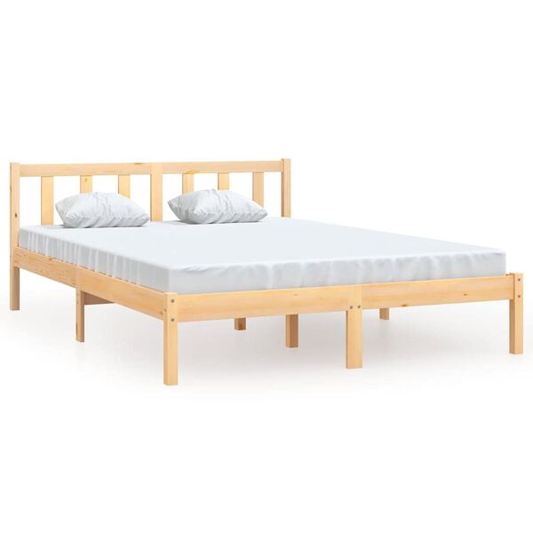 vidaXL Bedframe massief grenenhout 140x190 cm