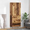 vidaXL Hoge kast met lade 2 pcs Oudhout Bewerkt hout