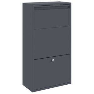 vidaXL Pakket inwerp box met opslag Antraciet 44 x 22 x 82 cm Staal