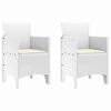 vidaXL Tuinstoel met kussen 2 pcs Wit 53 x 49 x 85 cm Polypropyleen