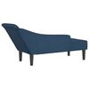 vidaXL Chaise longue met kussens stof blauw