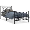 vidaXL Bedframe met hoofd- en voeteneinde metaal zwart 90x200 cm