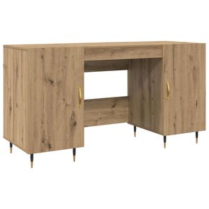 vidaXL Bureau artisanaal eikenkleurig Bewerkt hout 140 x 50 x 75 cm
