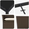 vidaXL Tuin eettafelset met kussen 5 pcs Bruin poly rattan