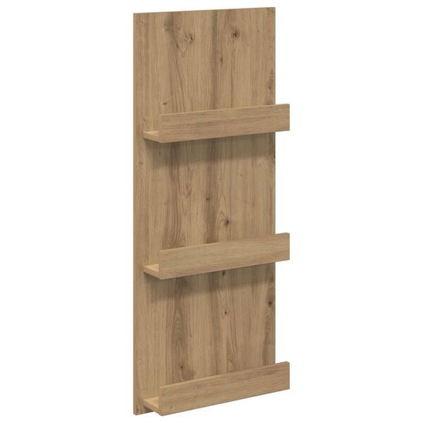 vidaXL Tijdschrift Rek Artisan Eiken 43 x 11 x 102 cm Bewerkt hout