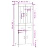 vidaXL Hoge kast 69,5x34x180 cm bewerkt hout betongrijs