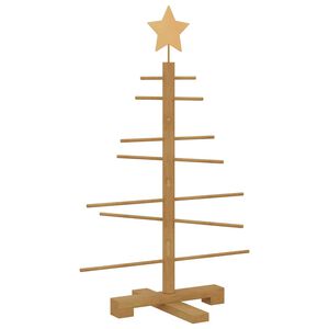 vidaXL Houten kerstboom met standaard Bruin 75 cm Bamboe