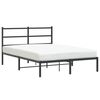 vidaXL Bedframe met hoofdbord metaal zwart 140x190 cm