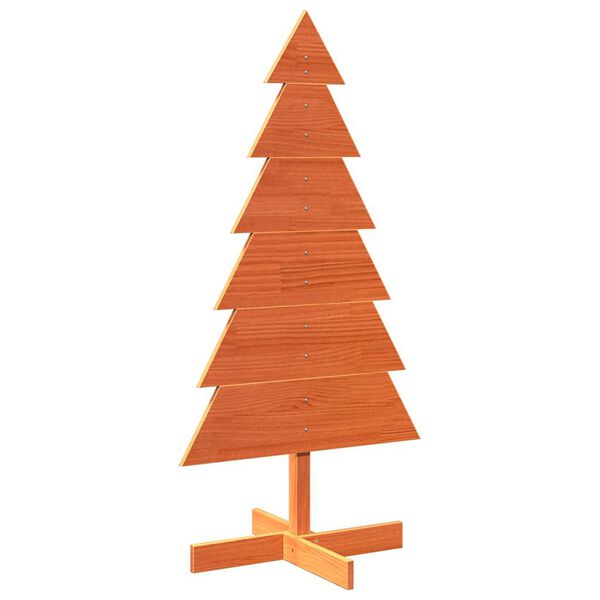 vidaXL Kerstdecoratie kerstboom 120 cm massief grenenhout wasbruin