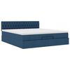 vidaXL Ottoman bed met matrassen en LED's 200x200cm stof blauw