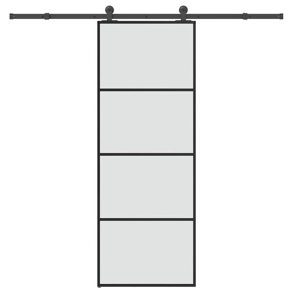 vidaXL Schuifdeur met beslag 76x205 cm ESG-glas en aluminium