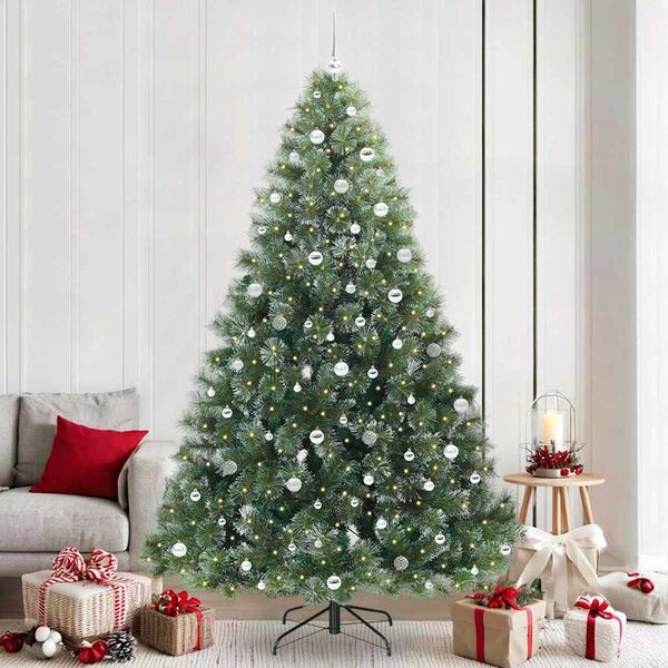 vidaXL Kunstkerstboom met 300 LED met standaard Groen 240 cm PE en PVC